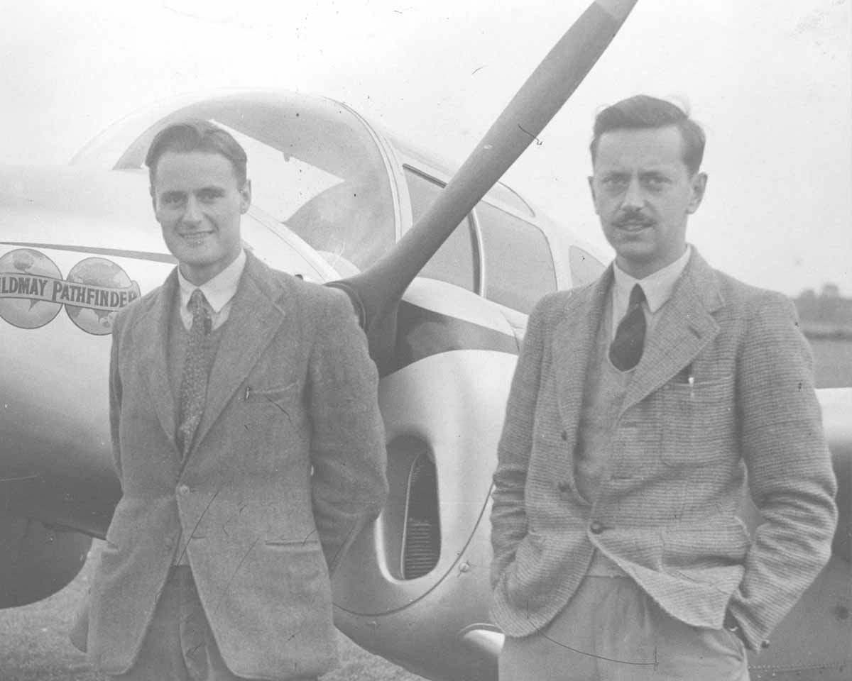 MAF UK's co-founders Jack Hemmings (left) and Stuart King (right) in 1947 before they made the flight to Africa