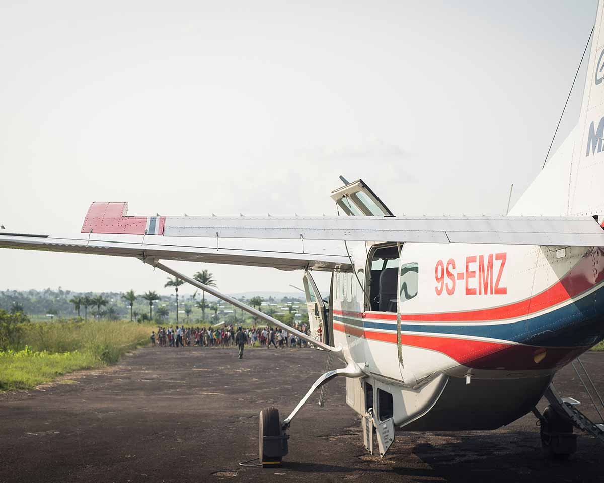 One of MAF's larger aircraft on a runway in DRC